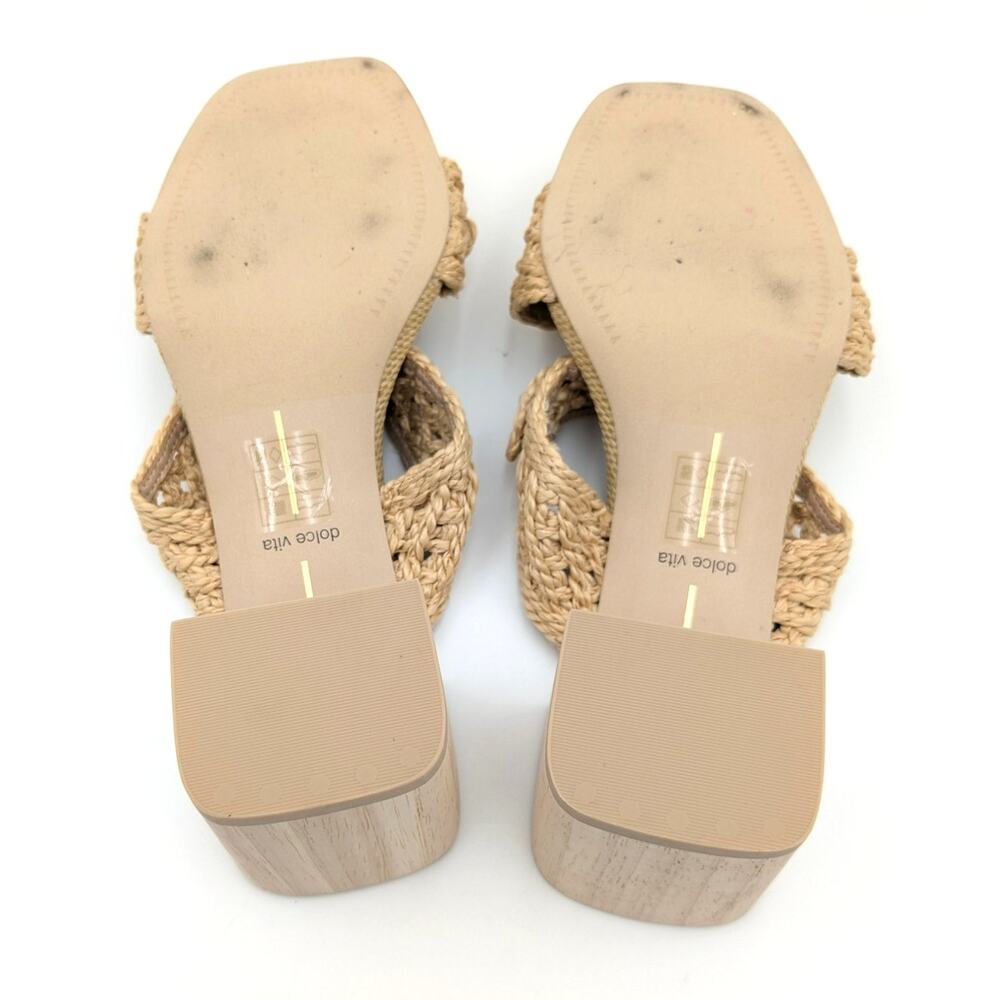 Dolce Vita  Niyah Slide Sandals Women's Natural Raffia Size US11 - Picture 6 of 10